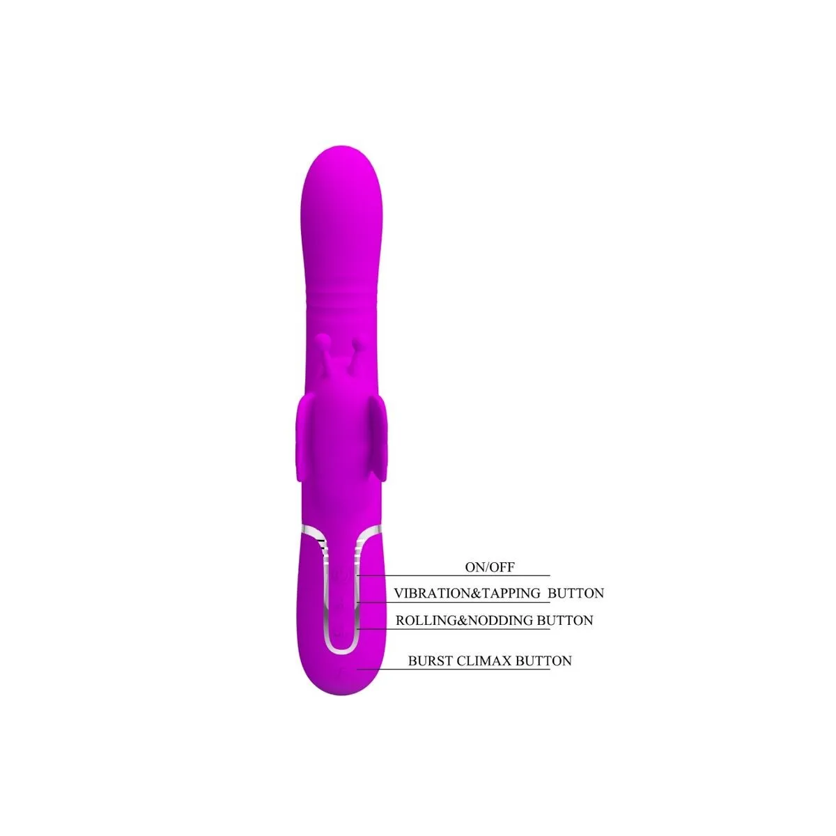 Multifunktions-Rabbitvibrator 4 In 1 Schmetterling Fuchsia von Pretty Love Flirtation | Fesselliebe.de