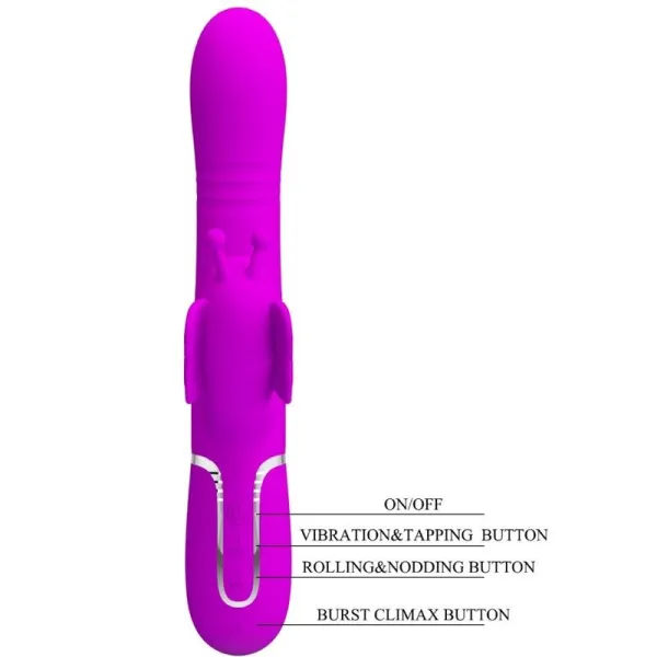 Multifunktions-Rabbitvibrator 4 In 1 Schmetterling Fuchsia von Pretty Love Flirtation | Fesselliebe.de