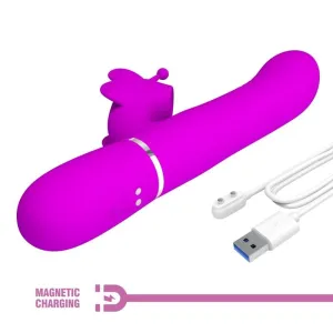 Multifunktions-Rabbitvibrator 4 In 1 Schmetterling Fuchsia von Pretty Love Flirtation