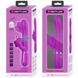Multifunktions-Rabbitvibrator 4 In 1 Schmetterling Fuchsia von Pretty Love Flirtation