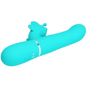 Multifunktions-Rabbitvibrator 4 In 1 Schmetterling Aquagrün von Pretty Love Flirtation