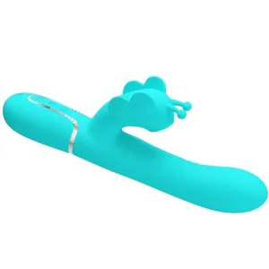 Multifunktions-Rabbitvibrator 4 In 1 Schmetterling Aquagrün von Pretty Love Flirtation