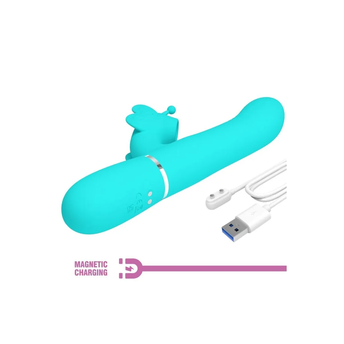 Multifunktions-Rabbitvibrator 4 In 1 Schmetterling Aquagrün von Pretty Love Flirtation | Fesselliebe.de