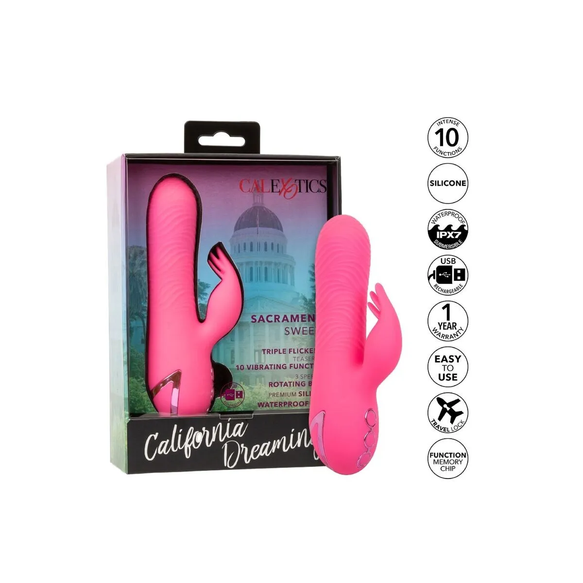 Sacramento Sweetie Vibrator Rabbit Pink von California Dreaming von Calexotics | Fesselliebe.de
