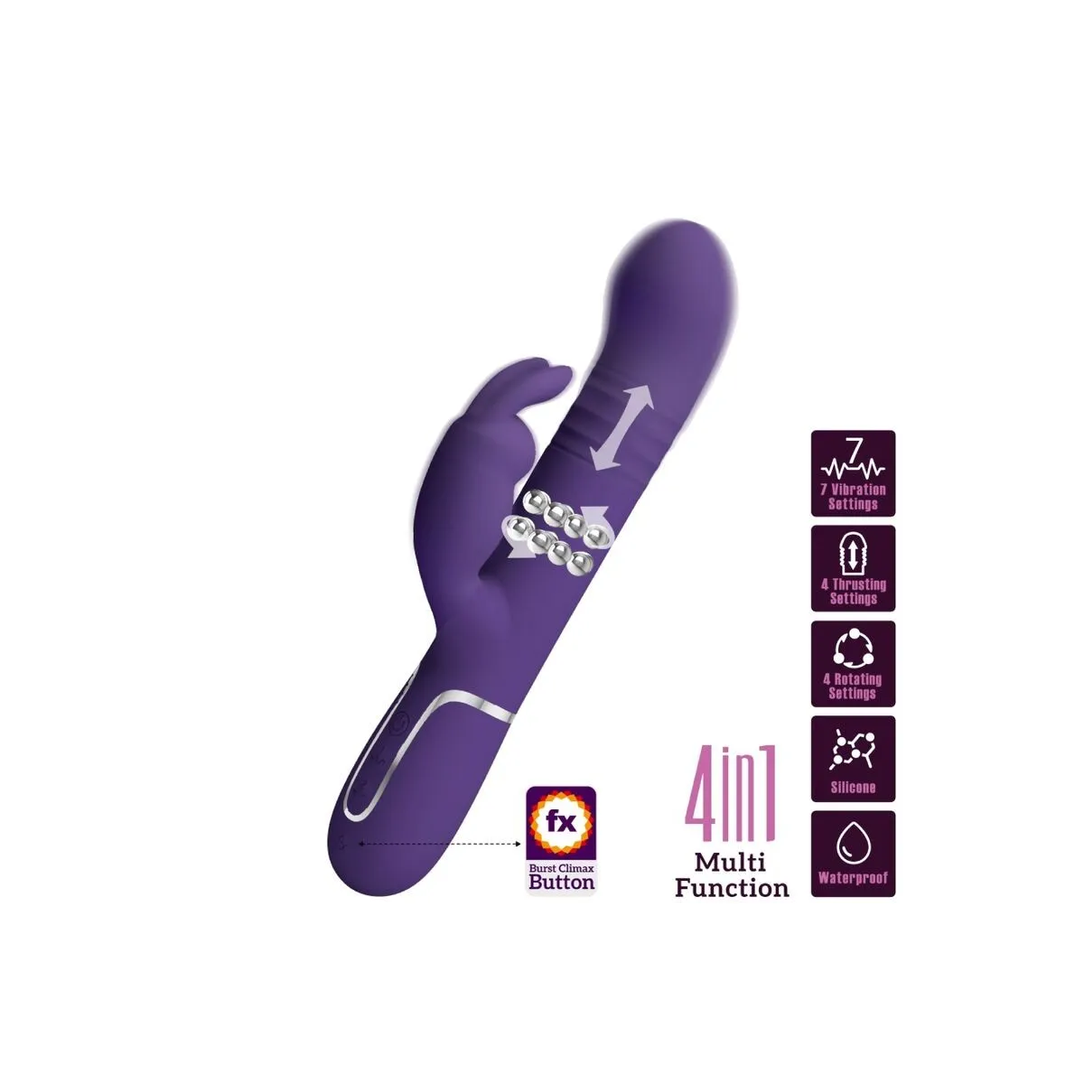 Coale Rabbit Vibrator 4 In 1 Lila von Pretty Love Flirtation | Fesselliebe.de