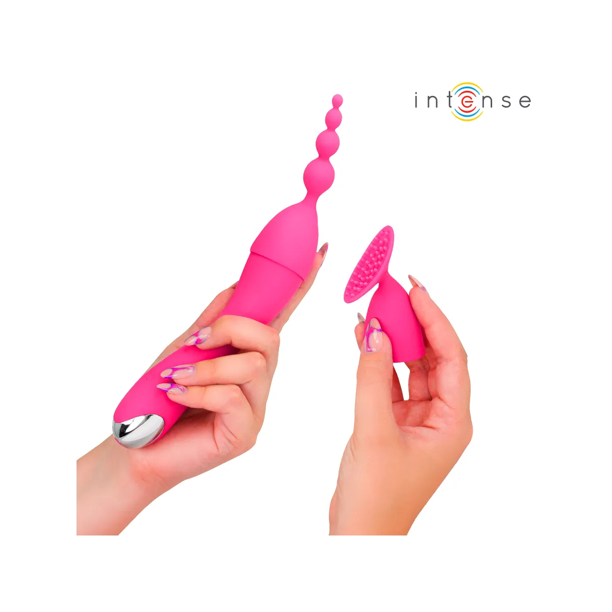 Cher Vibrator mit 20 Muster und Austauschbaren Aufsätzen von Intense Fun | Fesselliebe.de