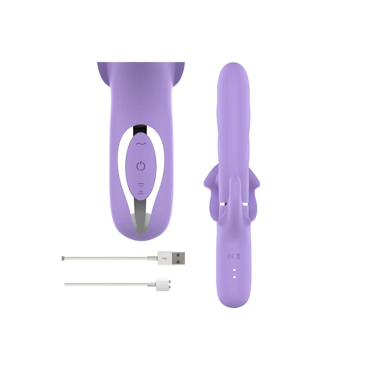 Billie Multifunktionaler wiederaufladbarer Saugvibrator mit Lila Druckknopf von Intense Fun | Fesselliebe.de