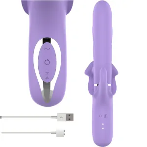 Billie Multifunktionaler wiederaufladbarer Saugvibrator mit Lila Druckknopf von Intense Fun