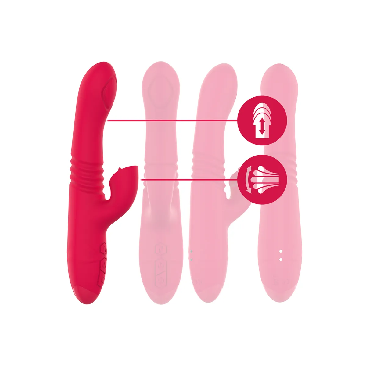 Dua Multifunktions-Wiederaufladbarer Auf- und Ab-Vibrator mit Roter Zunge von Intense Fun | Fesselliebe.de