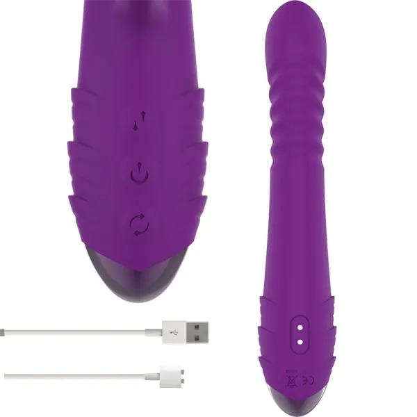 Iggy Multifunktions-Wiederaufladbarer Vibrator Up & Down mit Klitorelstimulator Lila von Intense Fun | Fesselliebe.de