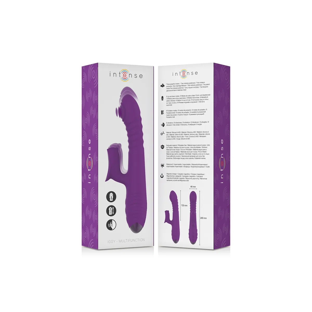 Iggy Multifunktions-Wiederaufladbarer Vibrator Up & Down mit Klitorelstimulator Lila von Intense Fun | Fesselliebe.de
