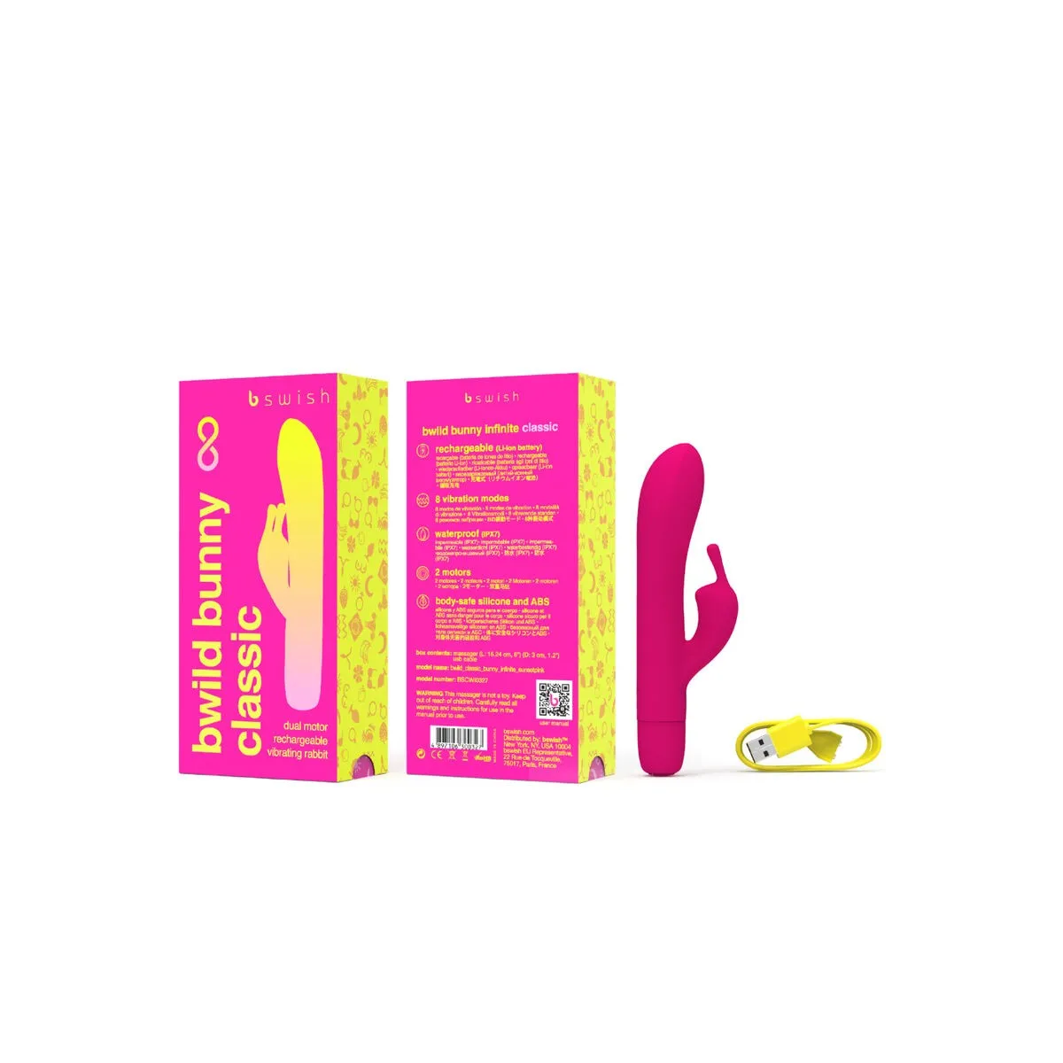 Bwild Bunny Infinite Klassischer wiederaufladbarer Vibrator Rosa Silikon von B Swish | Fesselliebe.de