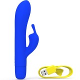 Bwild Bunny Infinite Klassischer wiederaufladbarer Vibrator aus Blauem Silikon von B Swish | Fesselliebe.de