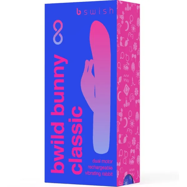 Bwild Bunny Infinite Klassischer wiederaufladbarer Vibrator aus Blauem Silikon von B Swish | Fesselliebe.de