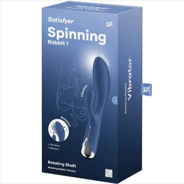 Spinning Rabbit 1 Klitoris und G-Spot Stimulation Blau von Satisfyer Vibrator | Fesselliebe.de