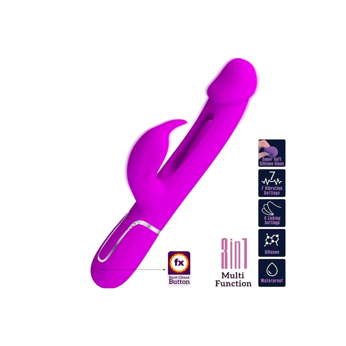 Dejon Rabbit Vibrator 3 In 1 Multifunktions Fucsia von Pretty Love Flirtation | Fesselliebe.de