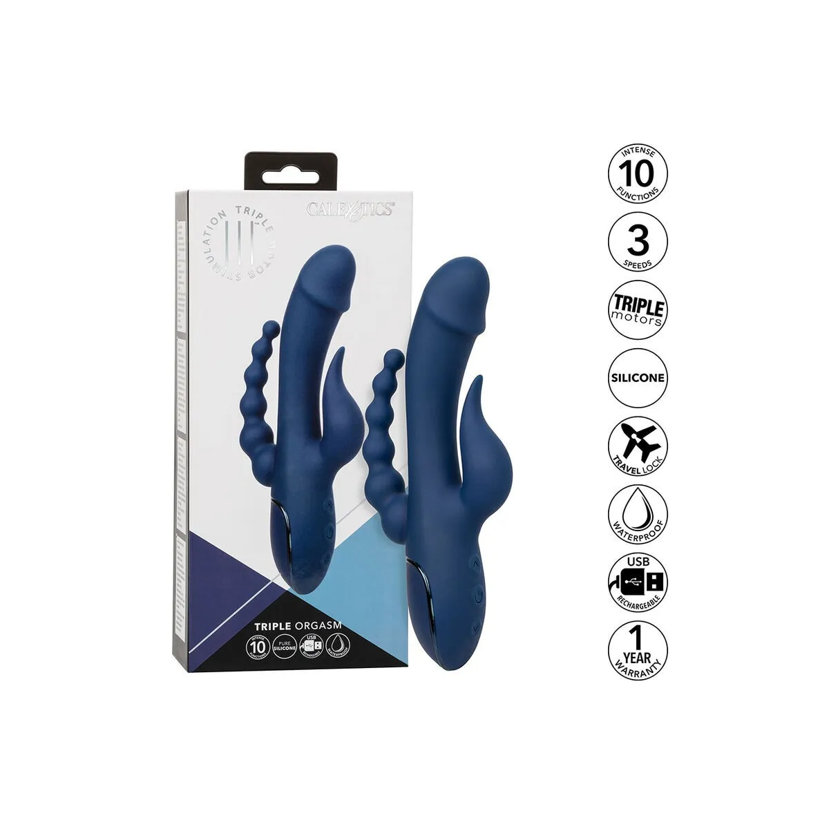 Vibrator Dreifach-Orgasmus Blau von Calexotics | Fesselliebe.de