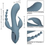 Vibrator Triple Ecstasy Grau von Calexotics | Fesselliebe.de