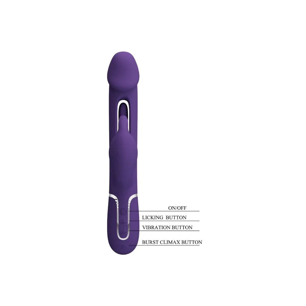 Kampas Rabbit 3 In 1 Multifunktionsvibrator mit Zunge Violett von Pretty Love Flirtation | Fesselliebe.de