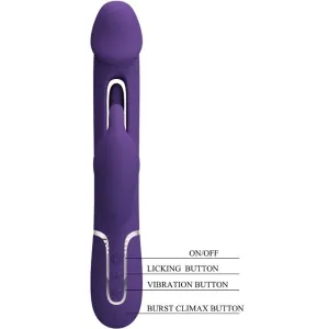 Kampas Rabbit 3 In 1 Multifunktionsvibrator mit Zunge Violett von Pretty Love Flirtation