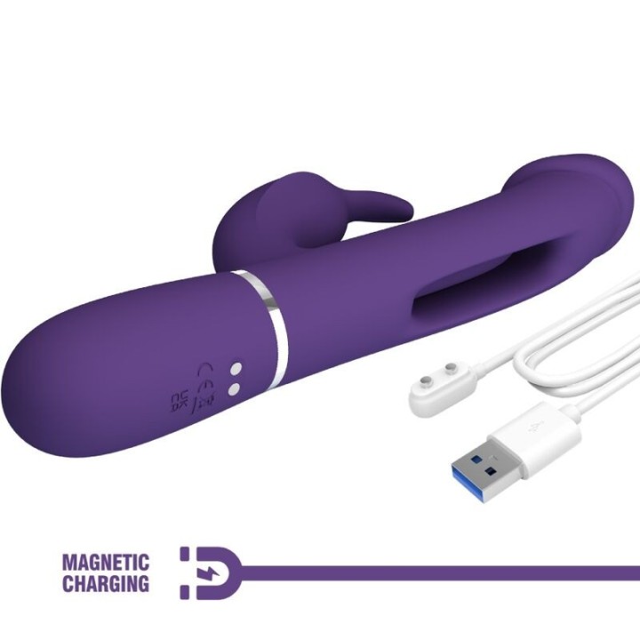 Kampas Rabbit 3 In 1 Multifunktionsvibrator mit Zunge Violett von Pretty Love Flirtation | Fesselliebe.de