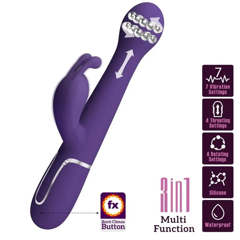 Dejon Rabbit Vibrator 3 In 1 Multifunktions-Lila von Pretty Love Flirtation | Fesselliebe.de