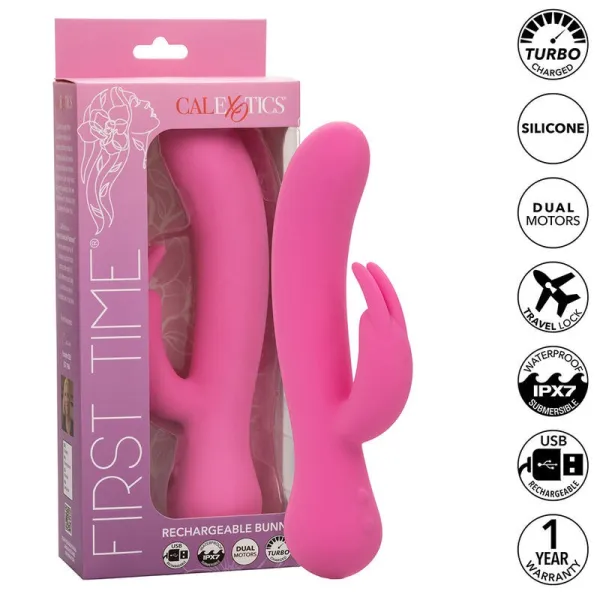 First Time Vibrator Rabbit wiederaufladbar Rosa von Calexotics | Fesselliebe.de