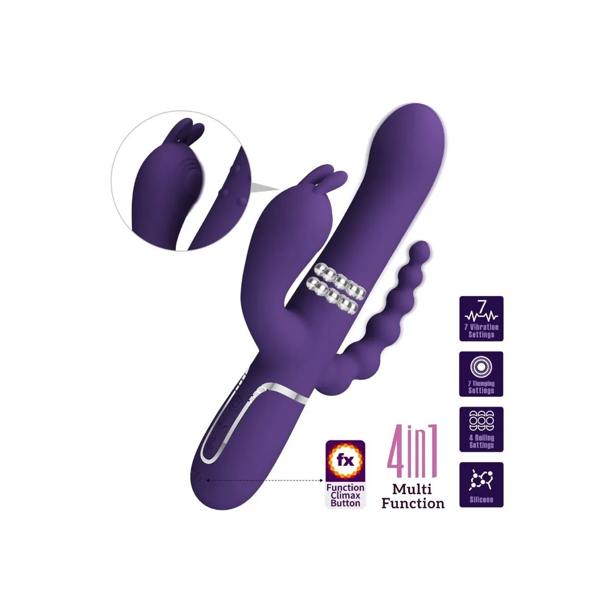 Cammy Triple Vibrator Multifunktion 4 In 1 Lila von Pretty Love Flirtation | Fesselliebe.de