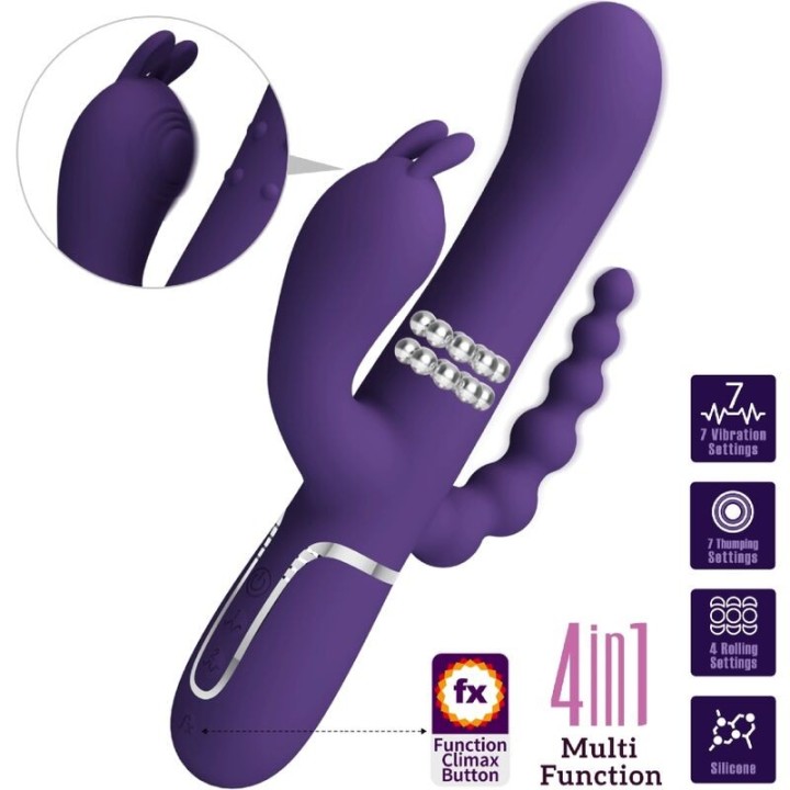 Cammy Triple Vibrator Multifunktion 4 In 1 Lila von Pretty Love Flirtation | Fesselliebe.de