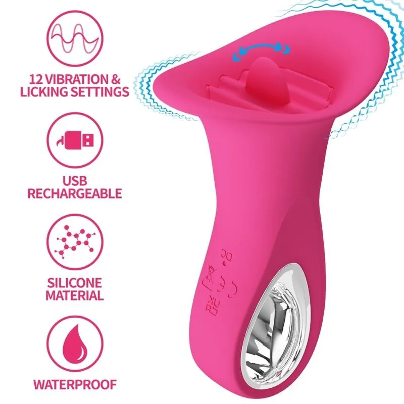 Clyde Oralvibrator Vibrierende Zunge 12 Vibrationen Rosa von Pretty Love Flirtation | Fesselliebe.de
