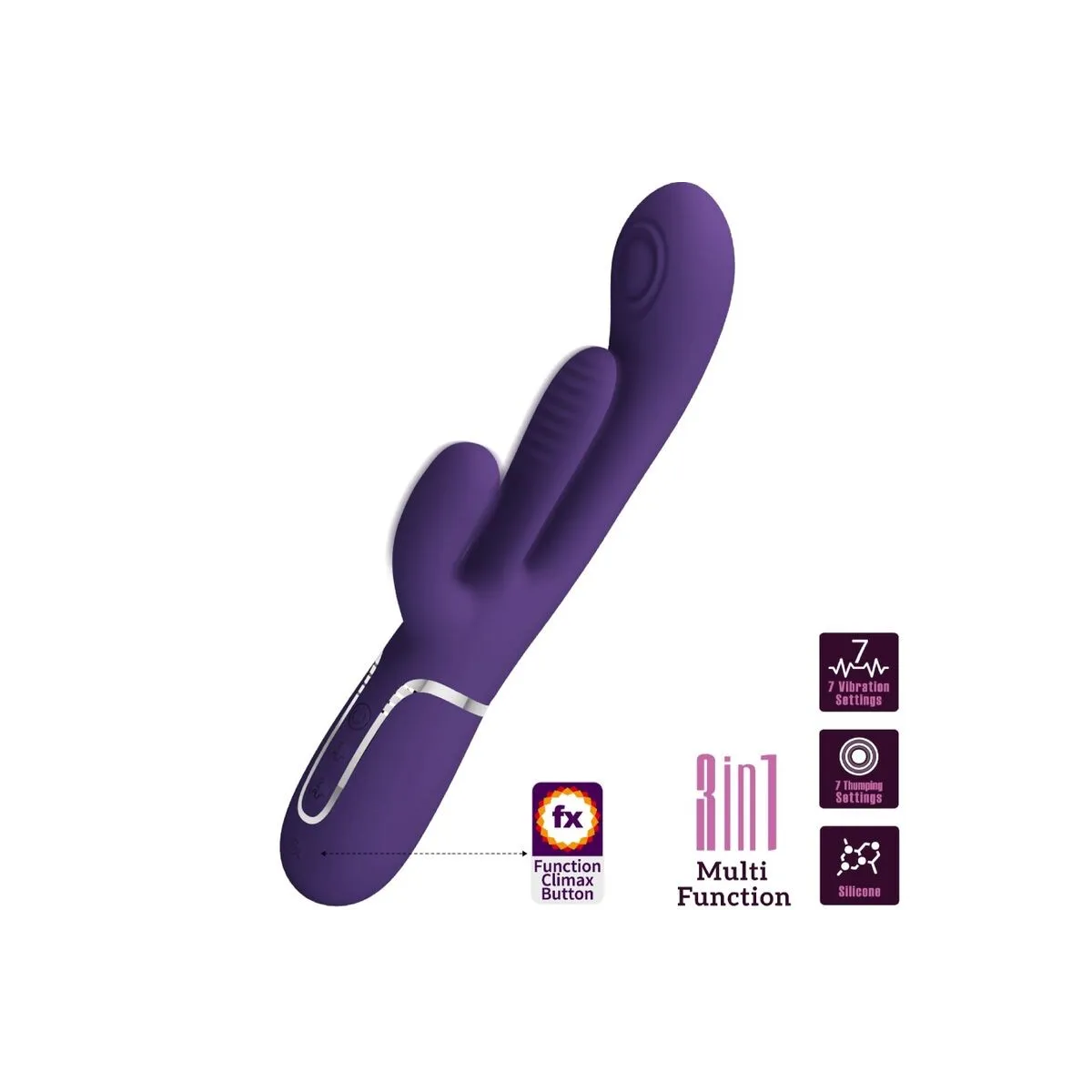 Shania Triple Rabbit Vibrator Multifunktions-Lila von Pretty Love | Fesselliebe.de