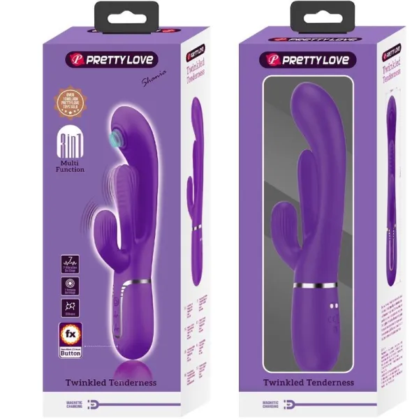 Shania Triple Rabbit Vibrator Multifunktions-Lila von Pretty Love | Fesselliebe.de