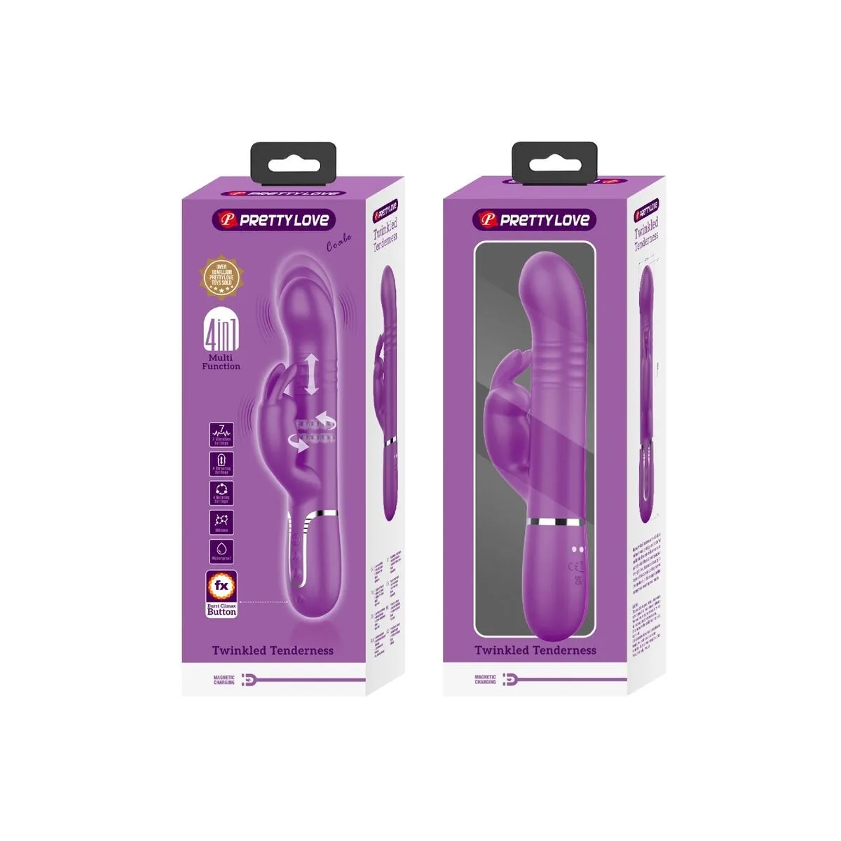 Coale 4 In 1 Multifunktions-Rabbit-Vibrator Lila von Pretty Love | Fesselliebe.de