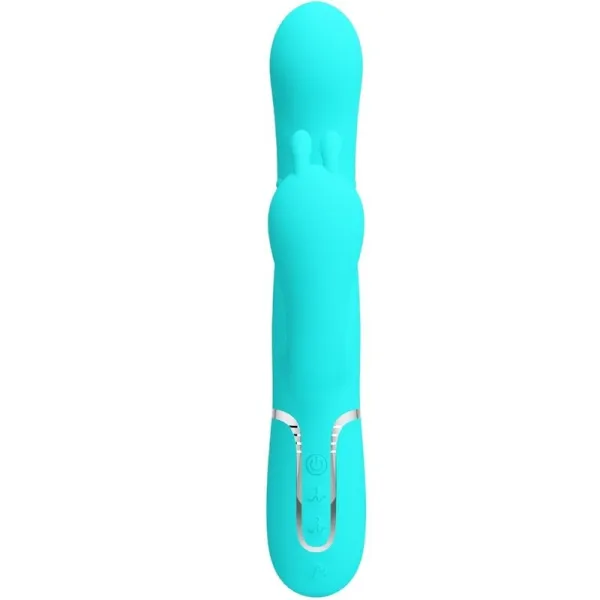 Cammy 4 In 1 Multifunktions-Dreifacher Rabbit-Vibrator Blau von Pretty Love | Fesselliebe.de