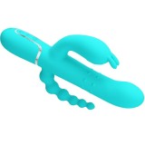 Cammy 4 In 1 Multifunktions-Dreifacher Rabbit-Vibrator Blau von Pretty Love | Fesselliebe.de