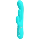 Shania Triple Rabbit Multifunktionsvibrator 3 In 1 Blau von Pretty Love | Fesselliebe.de