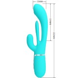 Shania Triple Rabbit Multifunktionsvibrator 3 In 1 Blau von Pretty Love | Fesselliebe.de