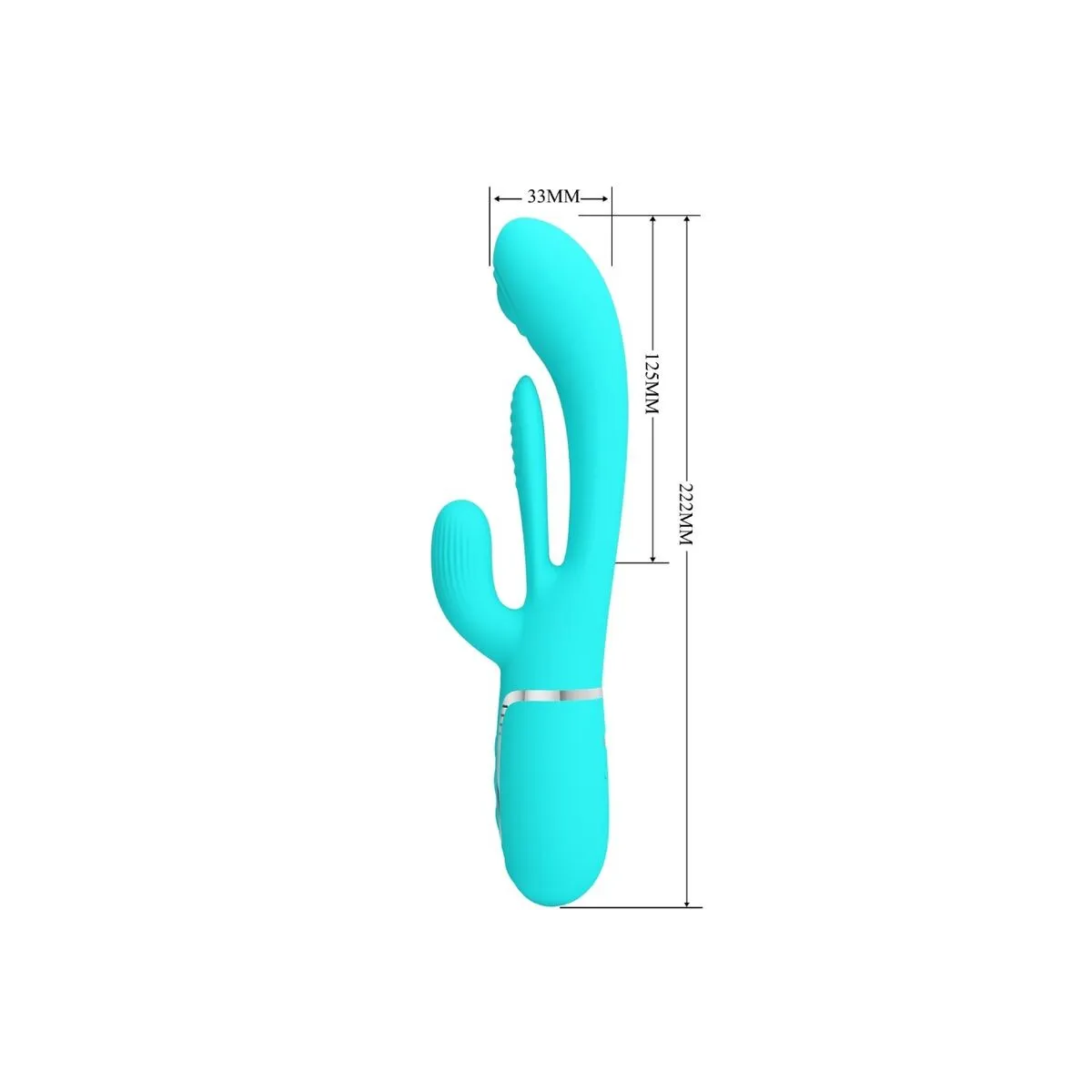 Shania Triple Rabbit Multifunktionsvibrator 3 In 1 Blau von Pretty Love | Fesselliebe.de