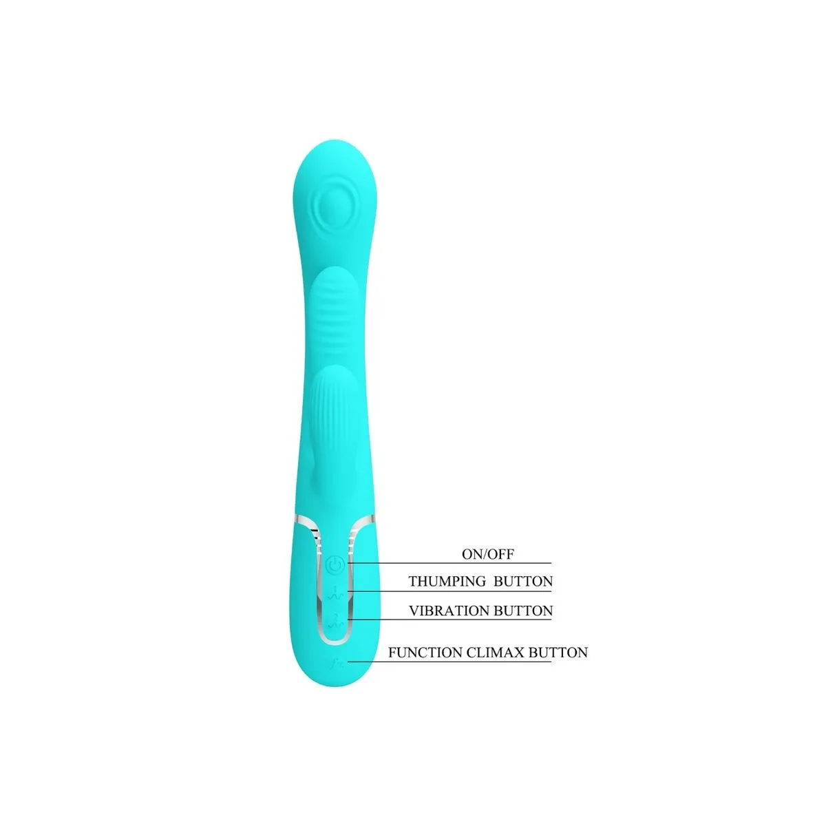 Shania Triple Rabbit Multifunktionsvibrator 3 In 1 Blau von Pretty Love | Fesselliebe.de