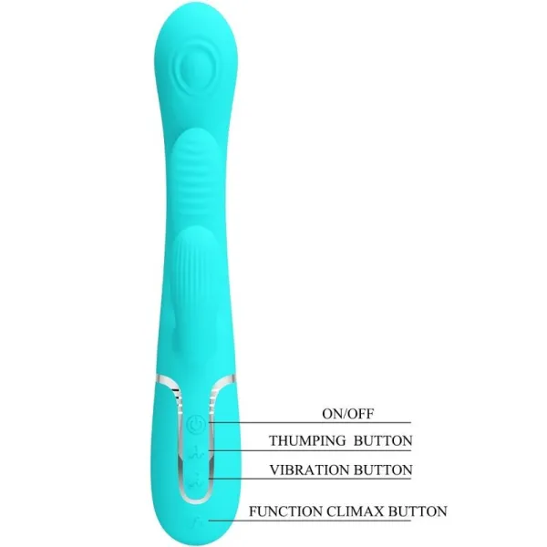 Shania Triple Rabbit Multifunktionsvibrator 3 In 1 Blau von Pretty Love | Fesselliebe.de