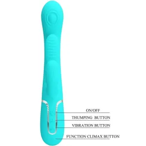 Shania Triple Rabbit Multifunktionsvibrator 3 In 1 Blau von Pretty Love
