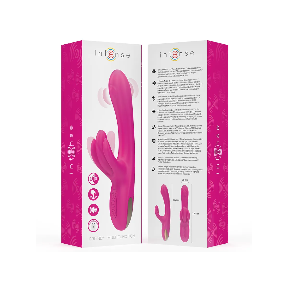 Britney Multifunktions-Rabbit-Vibrator 23 cm Rosa von Intense Fun | Fesselliebe.de