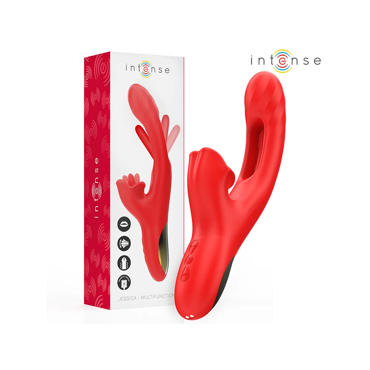 Jessica Multifunktionsvibrator Klitorisstimulation 24,8 cm Rot von Intense Fun | Fesselliebe.de