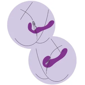 Xocoon – 2 In 1 Strapless Strap-On Vibrator mit Fernbedienung Lila von Xocoon