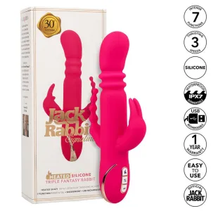 Jack Fantasy Dreifach Beheizter Vibrator Rabbit Rosa von Calexotics | Fesselliebe.de
