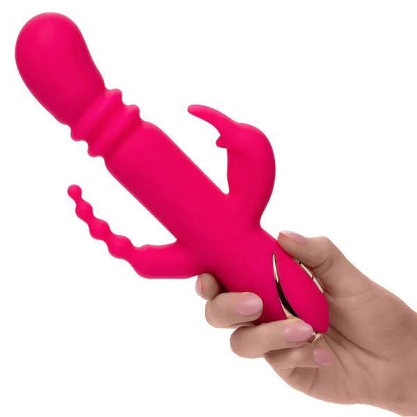 Jack Fantasy Dreifach Beheizter Vibrator Rabbit Rosa von Calexotics | Fesselliebe.de