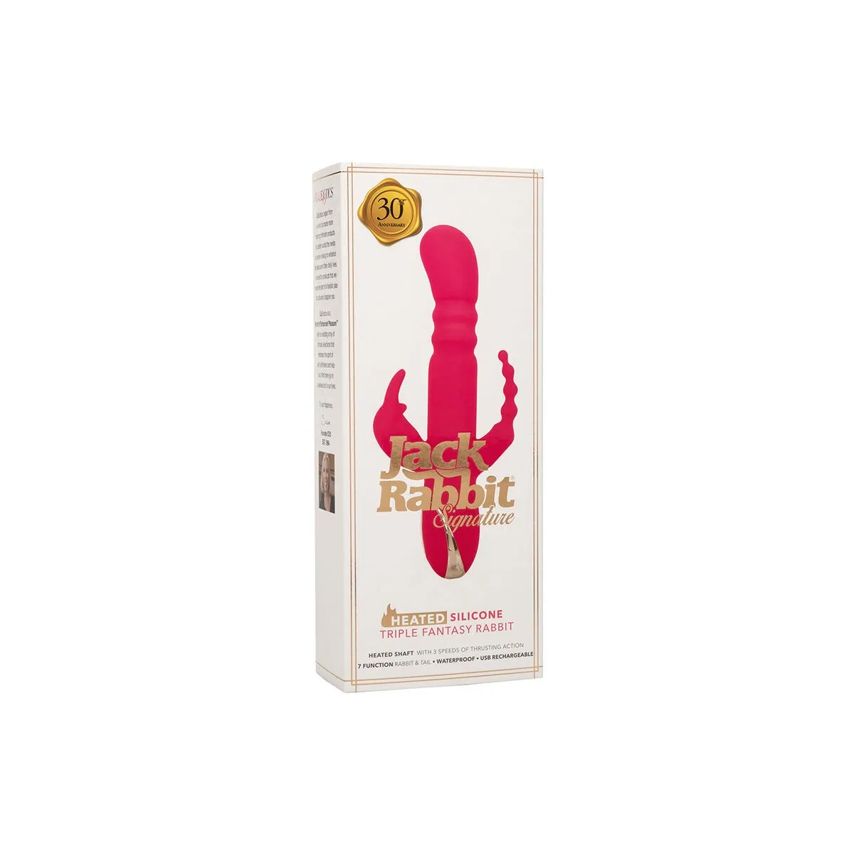 Jack Fantasy Dreifach Beheizter Vibrator Rabbit Rosa von Calexotics | Fesselliebe.de