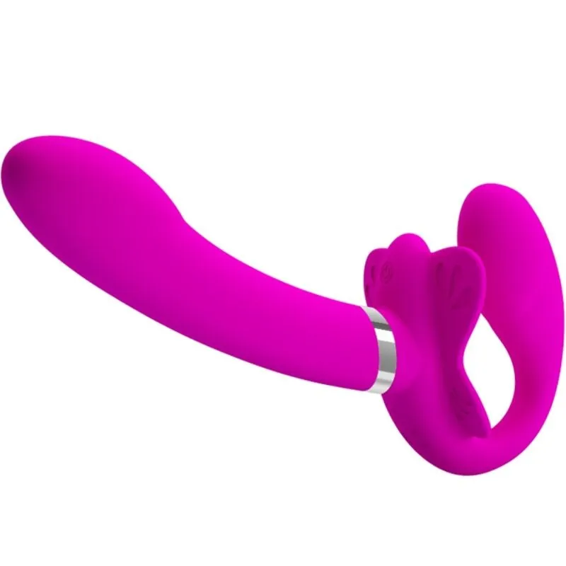 Valerie Doppel-Strap-On-Vibrator 12 Vibrationen Lila von Pretty Love | Fesselliebe.de