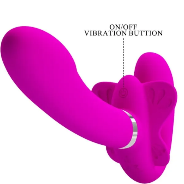 Valerie Doppel-Strap-On-Vibrator 12 Vibrationen Lila von Pretty Love | Fesselliebe.de