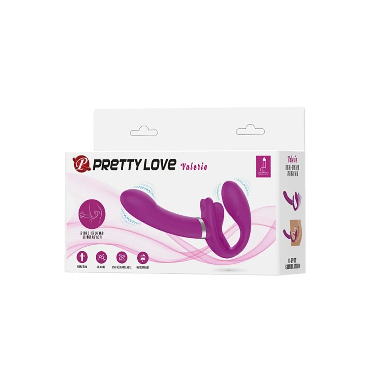 Valerie Doppel-Strap-On-Vibrator 12 Vibrationen Lila von Pretty Love | Fesselliebe.de